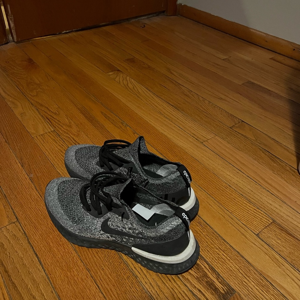 Nike Epic React Black/Grey Size 10.5. Worn once. Perfect condition.